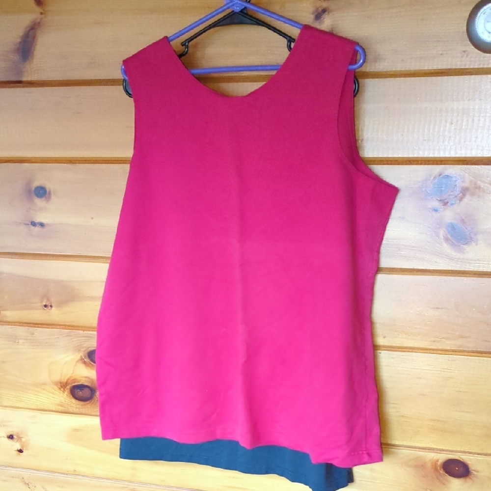 Roaman's Vibrant Red and Sleek Black Tank Tops - Picture 5 of 5